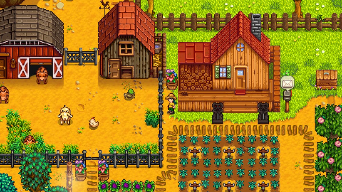 Basic farm with coop and barn.