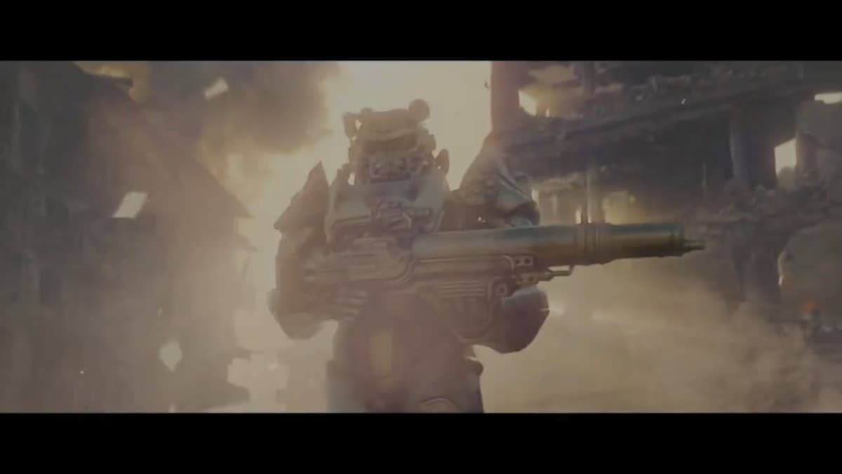 Brotherhood of Steel Knight wielding an Assault Rifle.