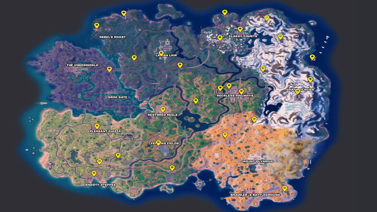 Fortnite Chapter 5 Season 2 vending machine locations circled