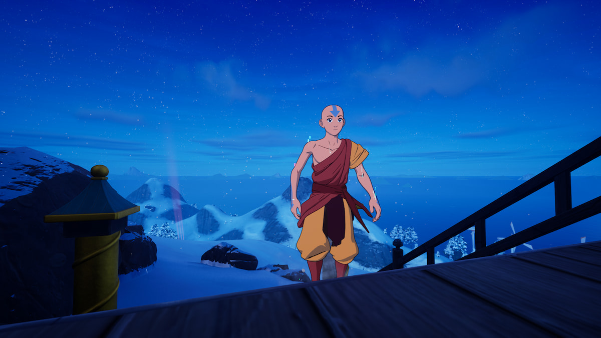 Aang walking up steps of the Air Shrine