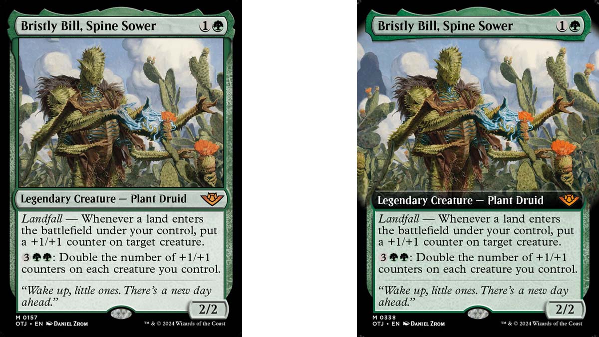 Bristly Bill, Spine Sower card art variants in MtG