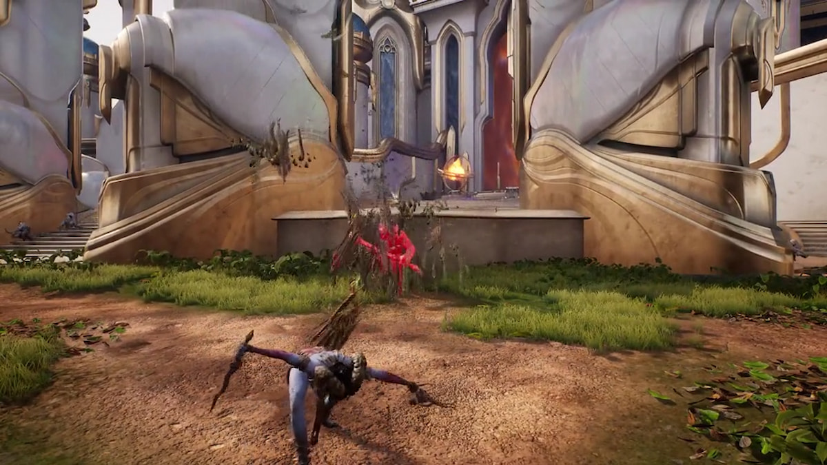 Morigesh uses her ult ability to damage the enemy with a giant made of insects.