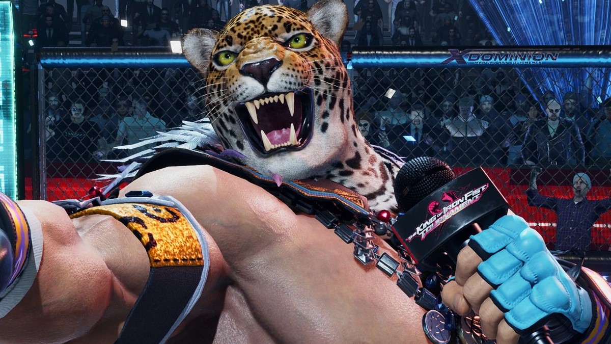 King using a mic in Tekken 8