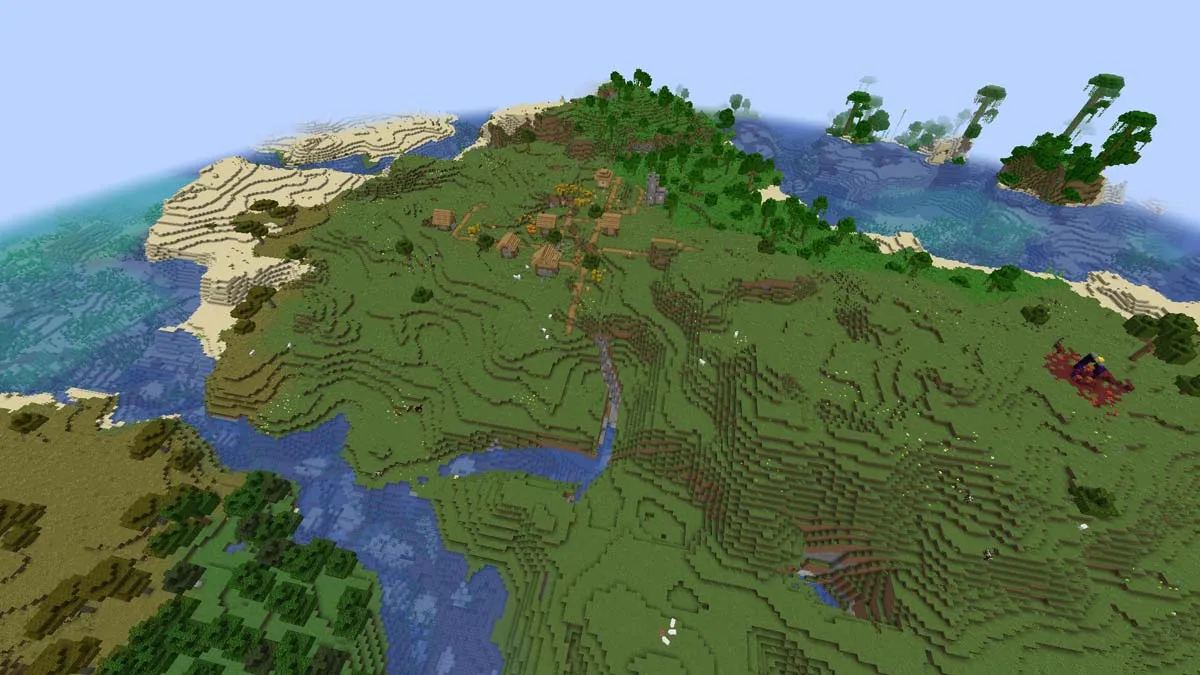 Village in the biome diversity in Minecraft