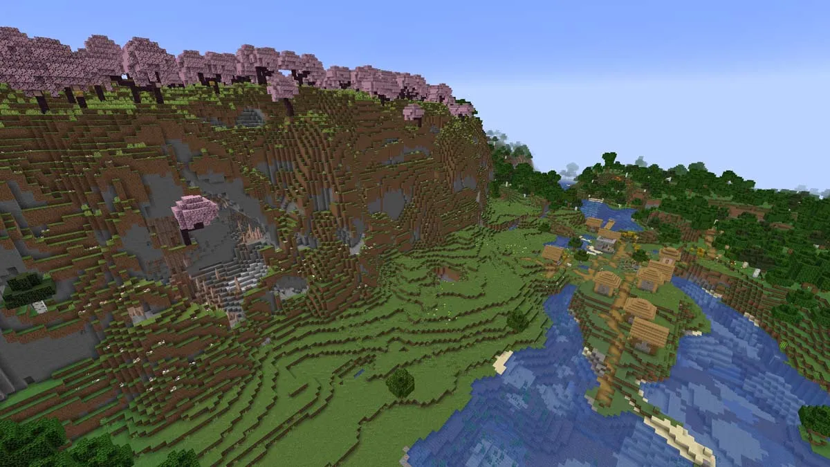 River valley village in Minecraft