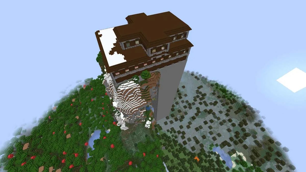 Super tall mansion in Minecraft