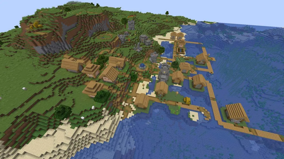 Ocean ruins village in Minecraft