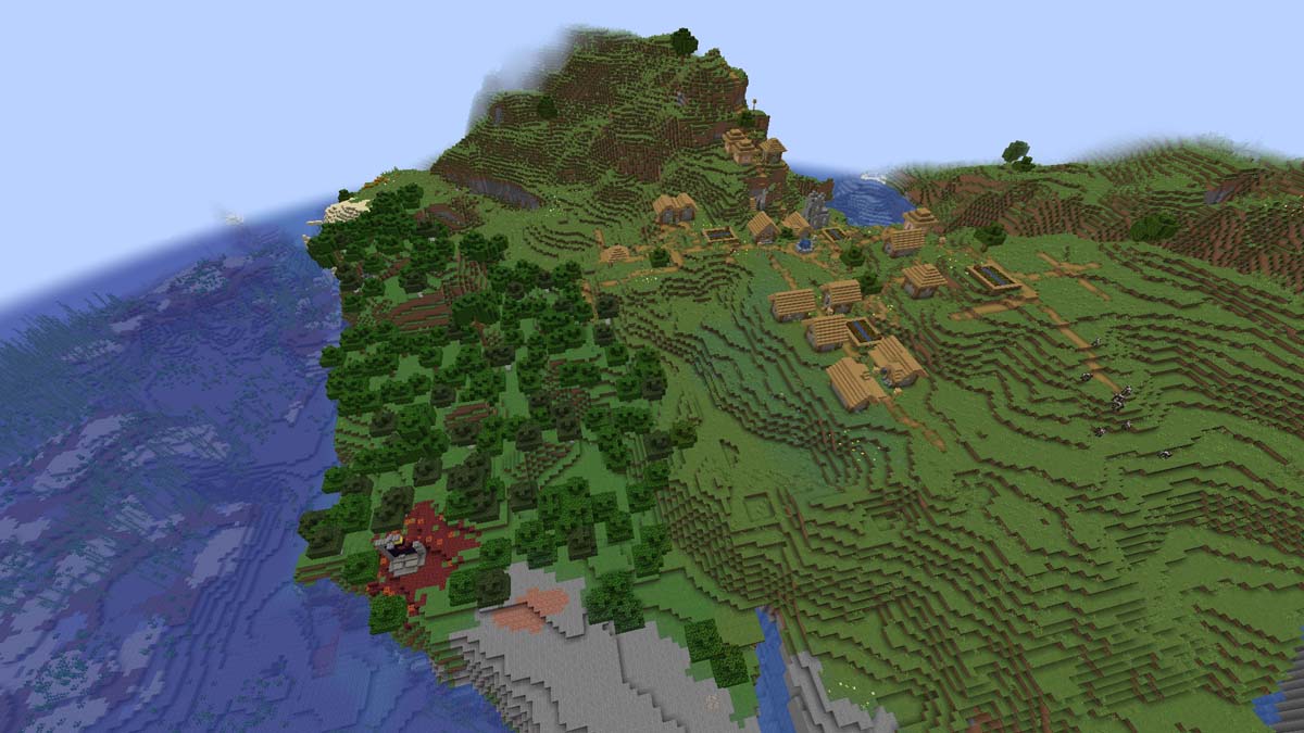 Ruined portal village in Minecraft