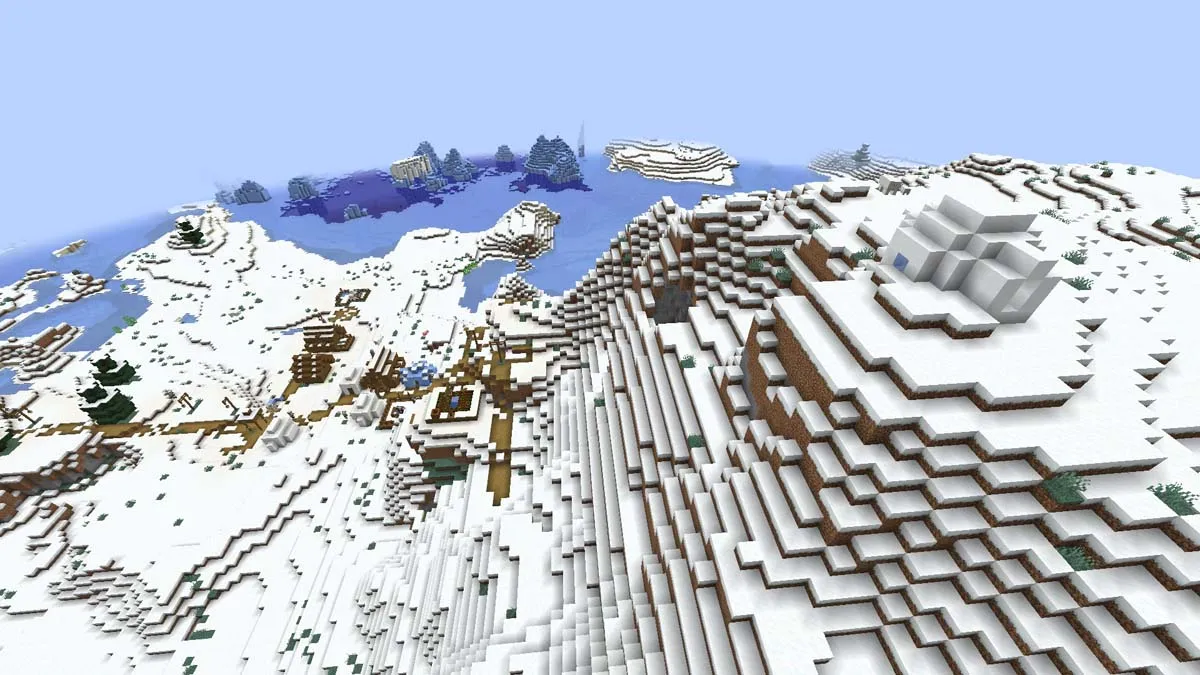 Igloo with snow village in Minecraft