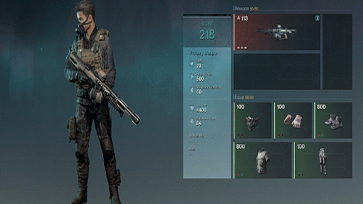 Character loadout in Once Human