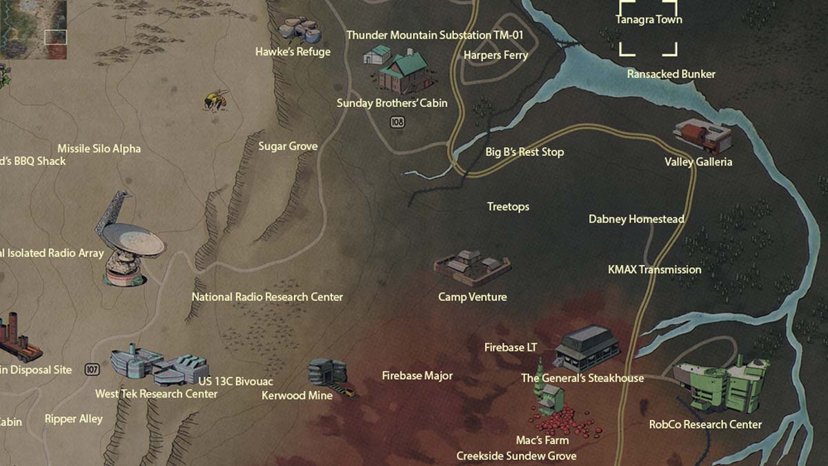Tanagra Town Location in Fallout 76