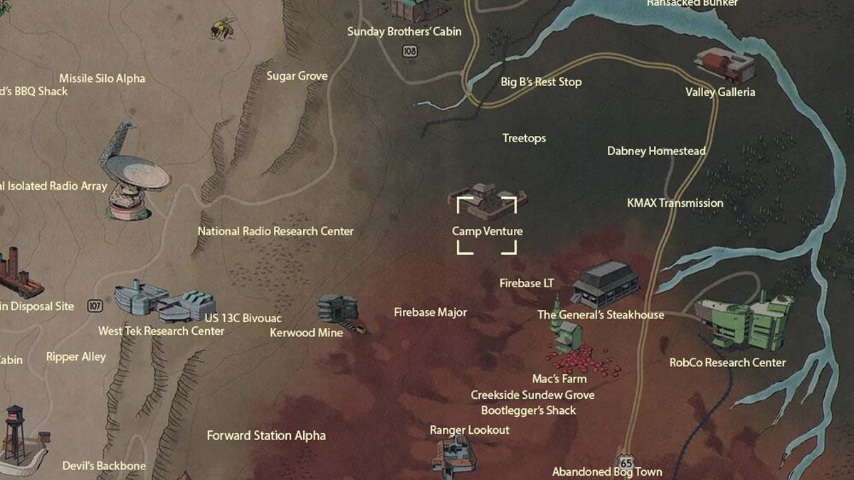 Camp Venture Location in Fallout 76