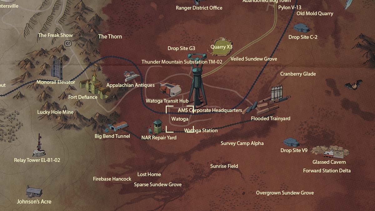 Watoga Location in Fallout 76