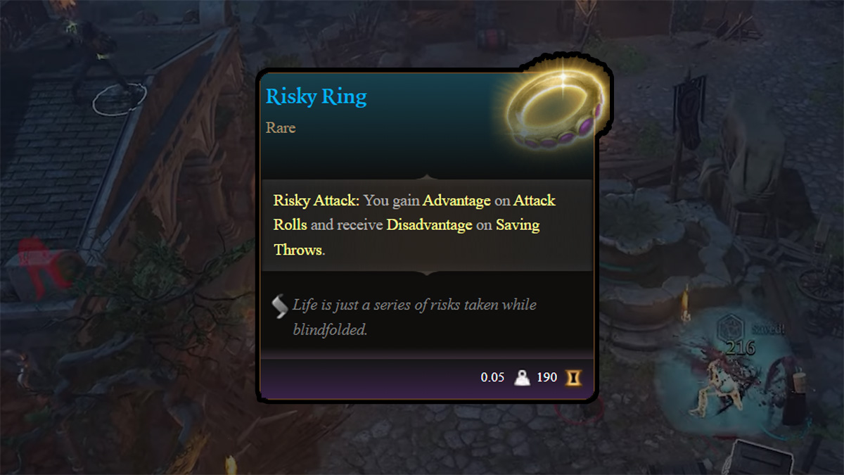 risky ring stats in baldur's gate 3