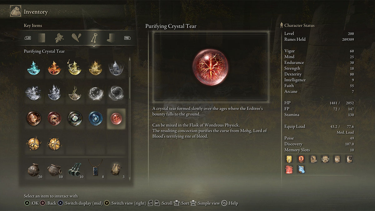 The Purifying Crystal Tear in Elden Ring