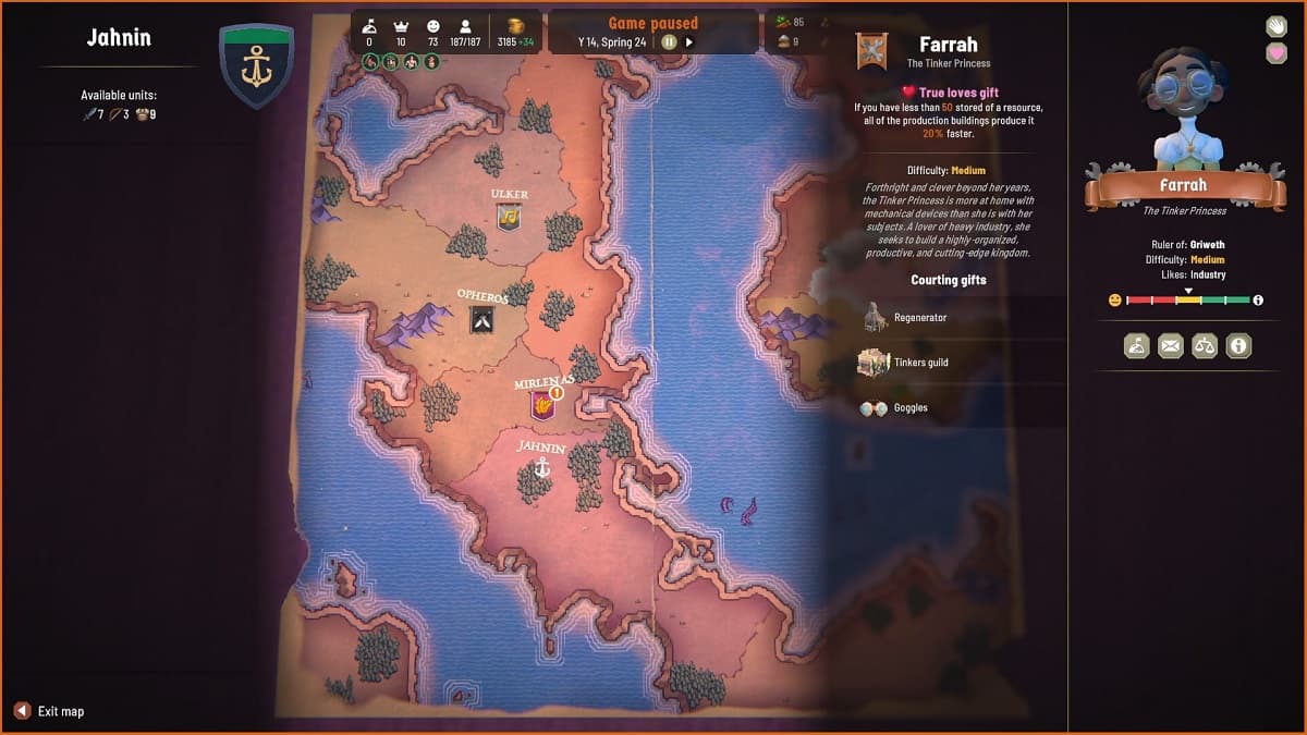 Farrah in Fabledom Map