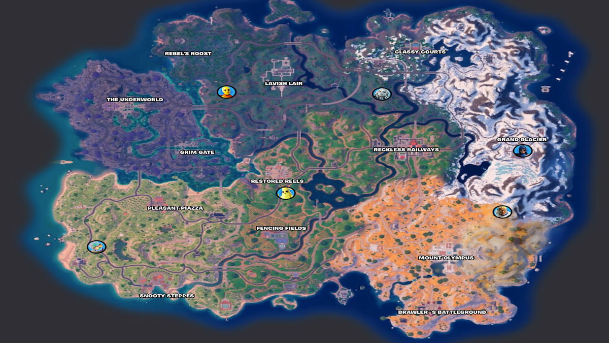 Fortnite Chapter 5 Season 2 map of NPC character with services