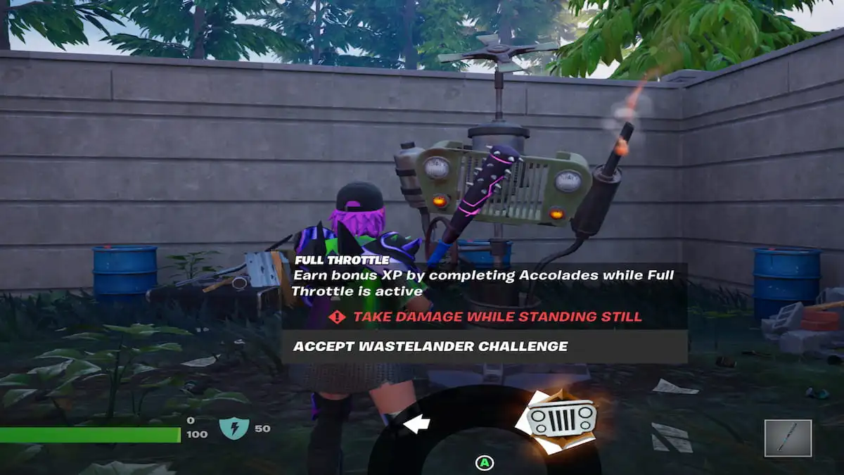 Fortnite Wastelander Challenge beacon with Full Throttle challenge request