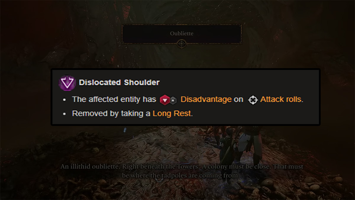 the dislocated shoulder condition in baldur's gate 3