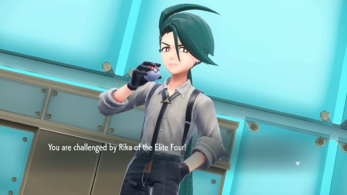 Player challenges Rika of the Elite Four in Pokemon Scarlet & Violet