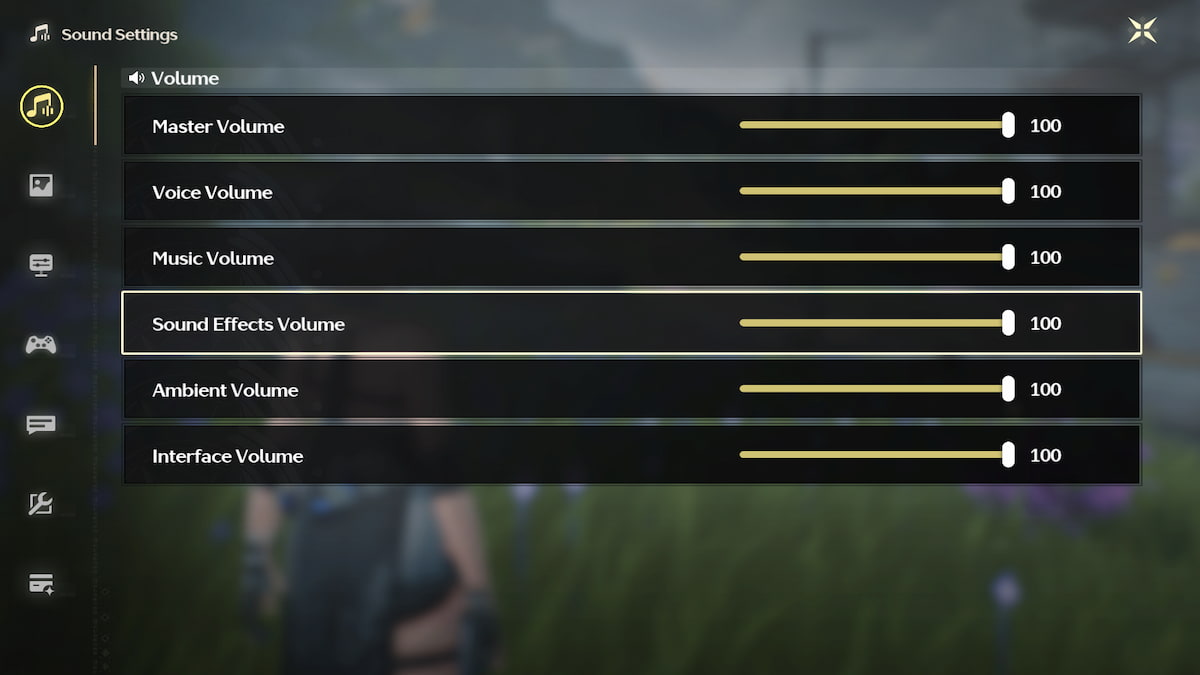 Wuthering Waves in-game sound settings menu