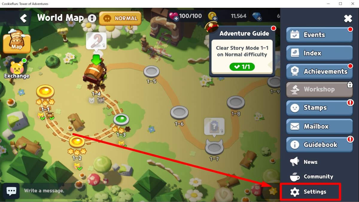 Cookie Run Tower of Adventures in game screen