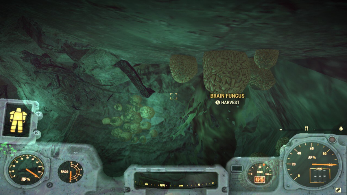 Farming Brain Fungus from the Wendigo Cave in Fallout 76