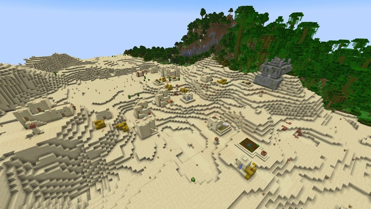 Jungle temple and desert village in Minecraft