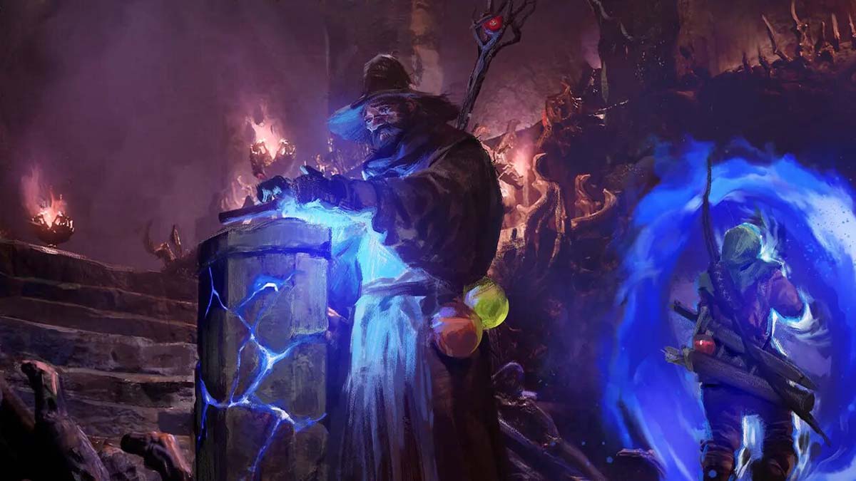 Warlock opens a portal in Dark and Darker