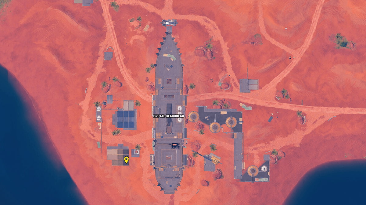 Fortnite Chapter 5 Season 3 map Brutal Beachhead, Pandora Gem location