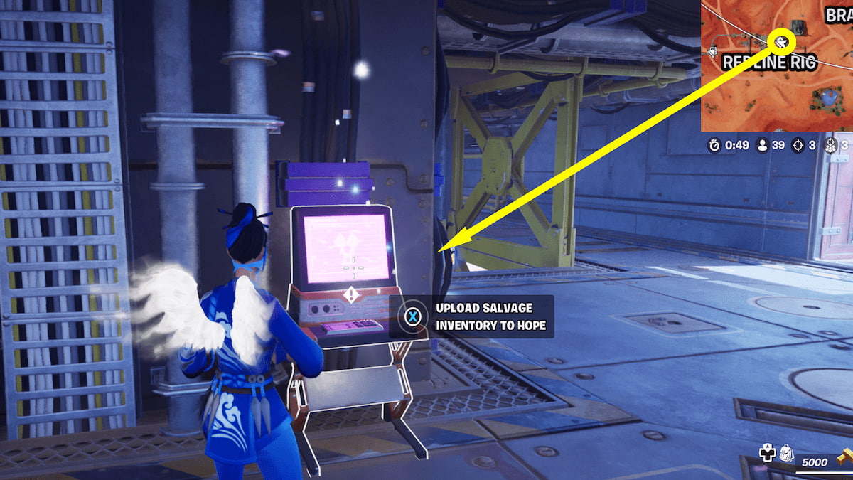 Terminal at Redline Rig on the west side of the first floor in Fortnite