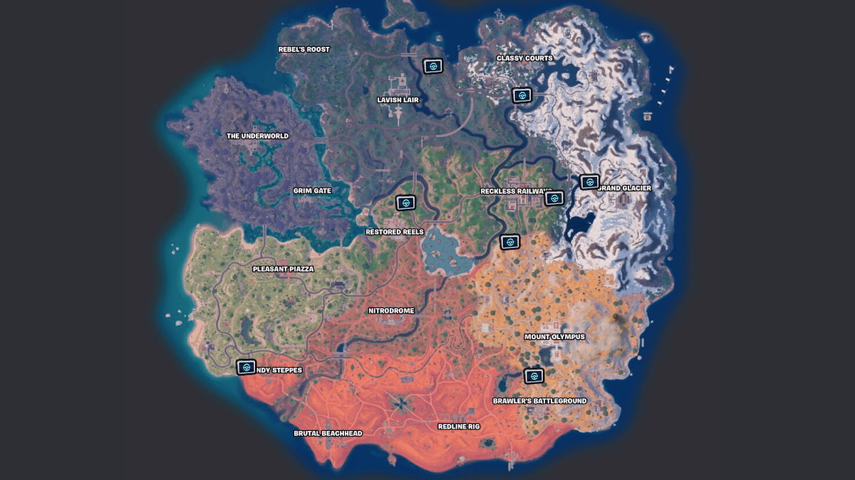 Fortnite Chapter 5 Season 3 map, Vehicle Shadow Briefing locations