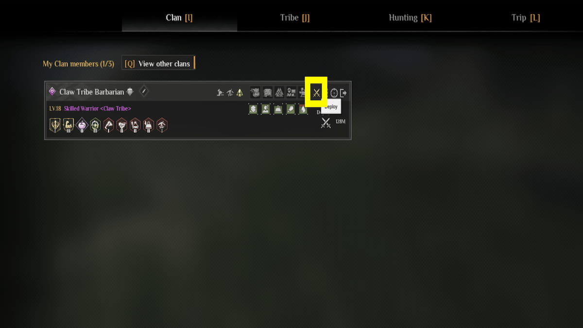 Deploying Tribesman from clan menu in Soulmask