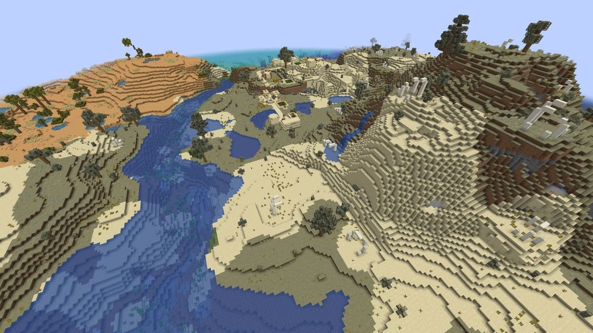 Dryland and lush desert in Minecraft