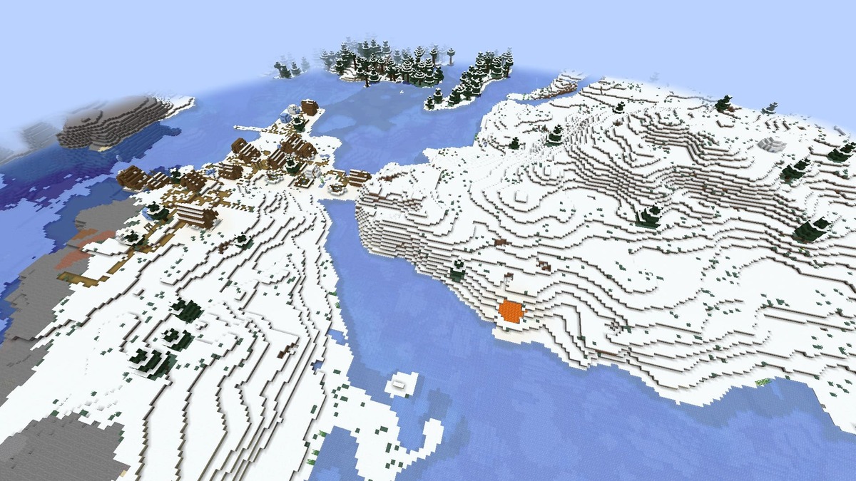 Igloo and snow village in Minecraft