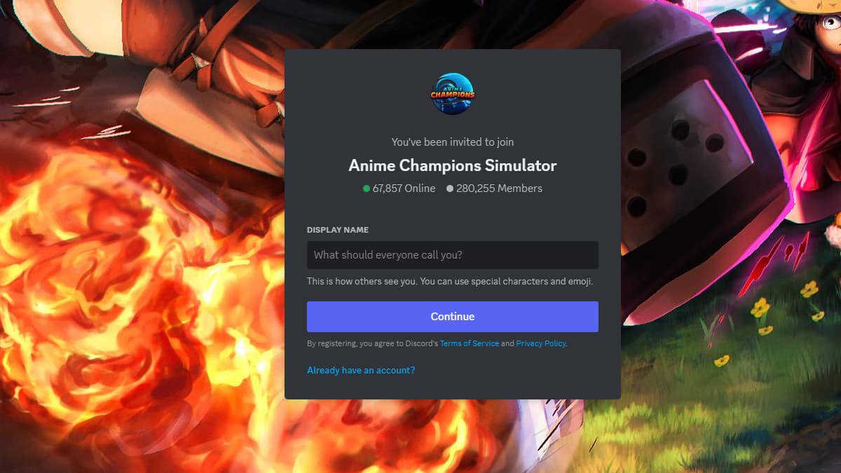 Anime Champions Simulator Roblox Discord