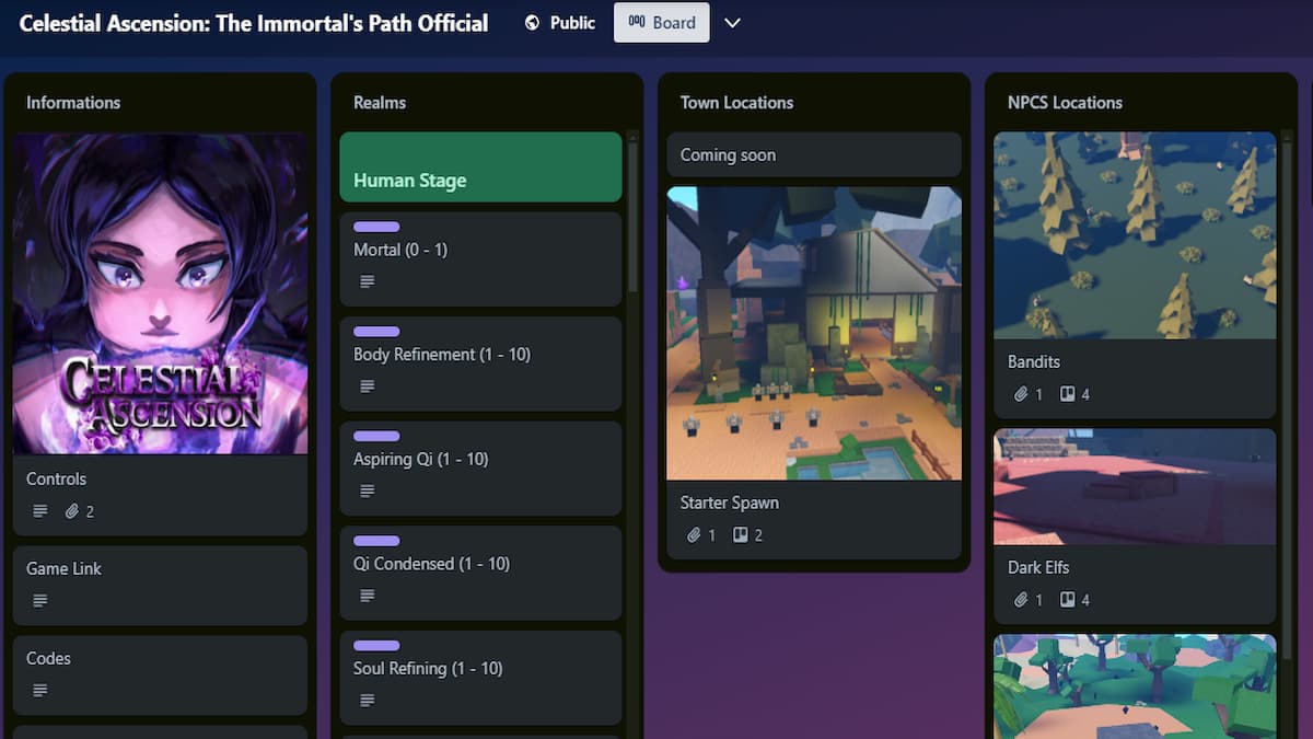 Celestial Ascension Trello