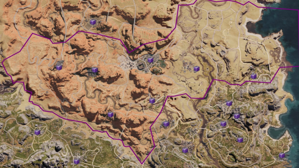 Lone Wolf Wastes Mystical Crates location marked on the map in Once Human