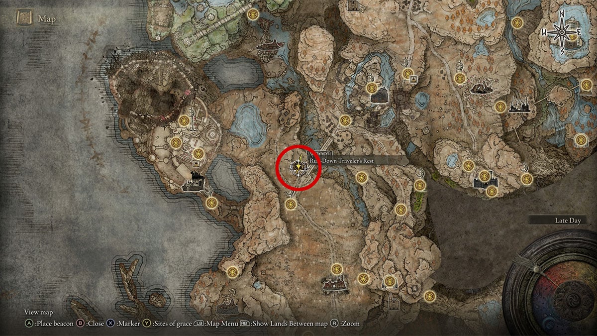 The Run Down Traveler's Rest shack location in Elden Ring Shadow of the Erdtree