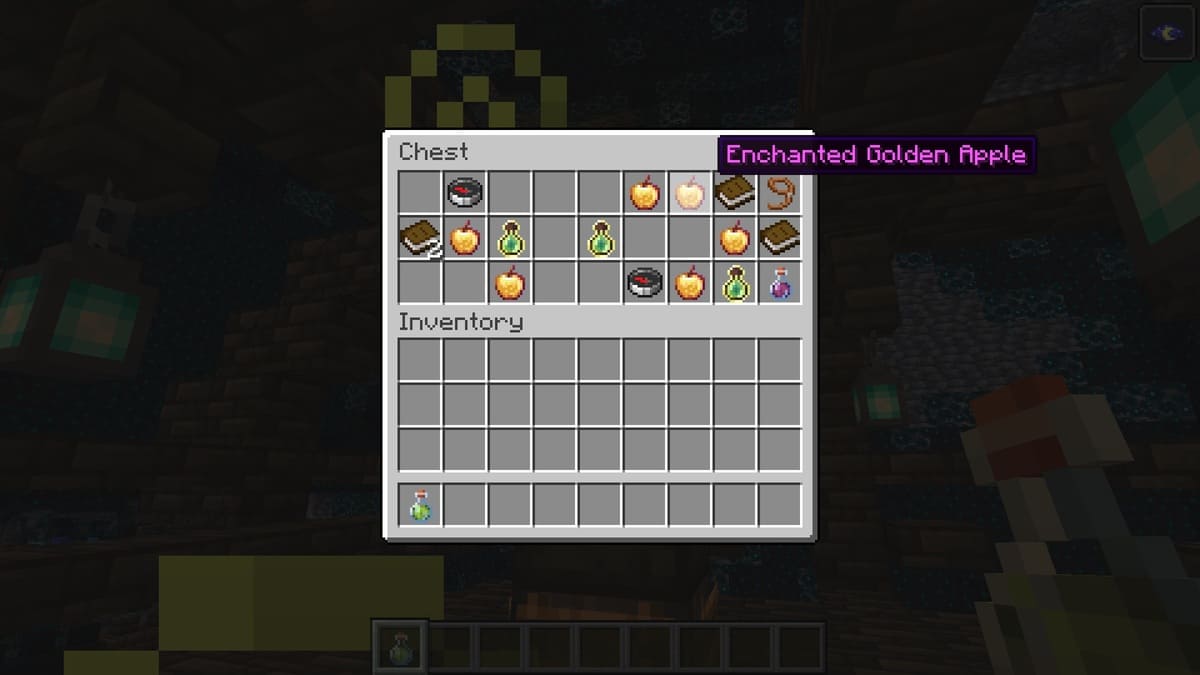 Six enchanted golden apples in Minecraft