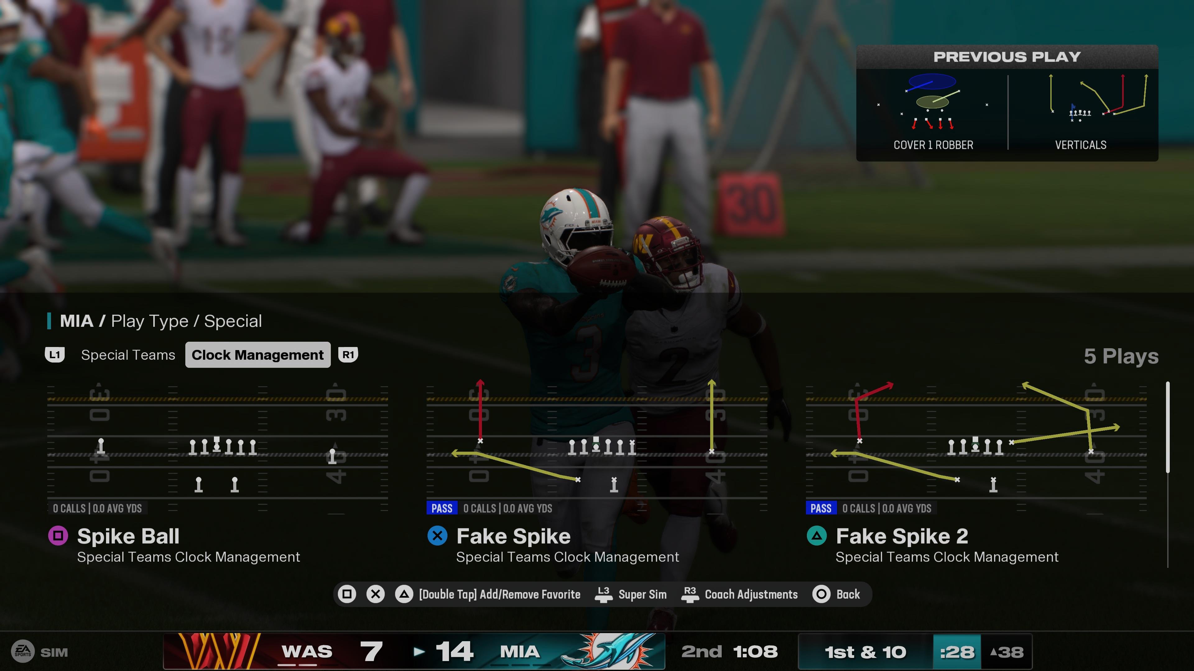 the spike plays menu in Madden 25