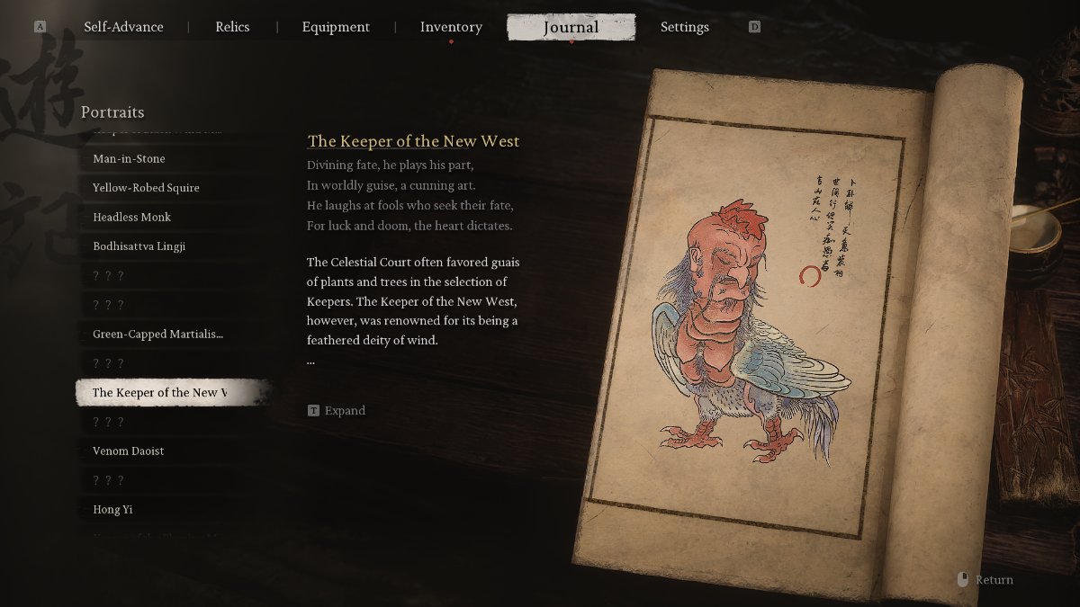 The entry about a Yaoguai called the keeper of the new west in Black Myth: Wukong