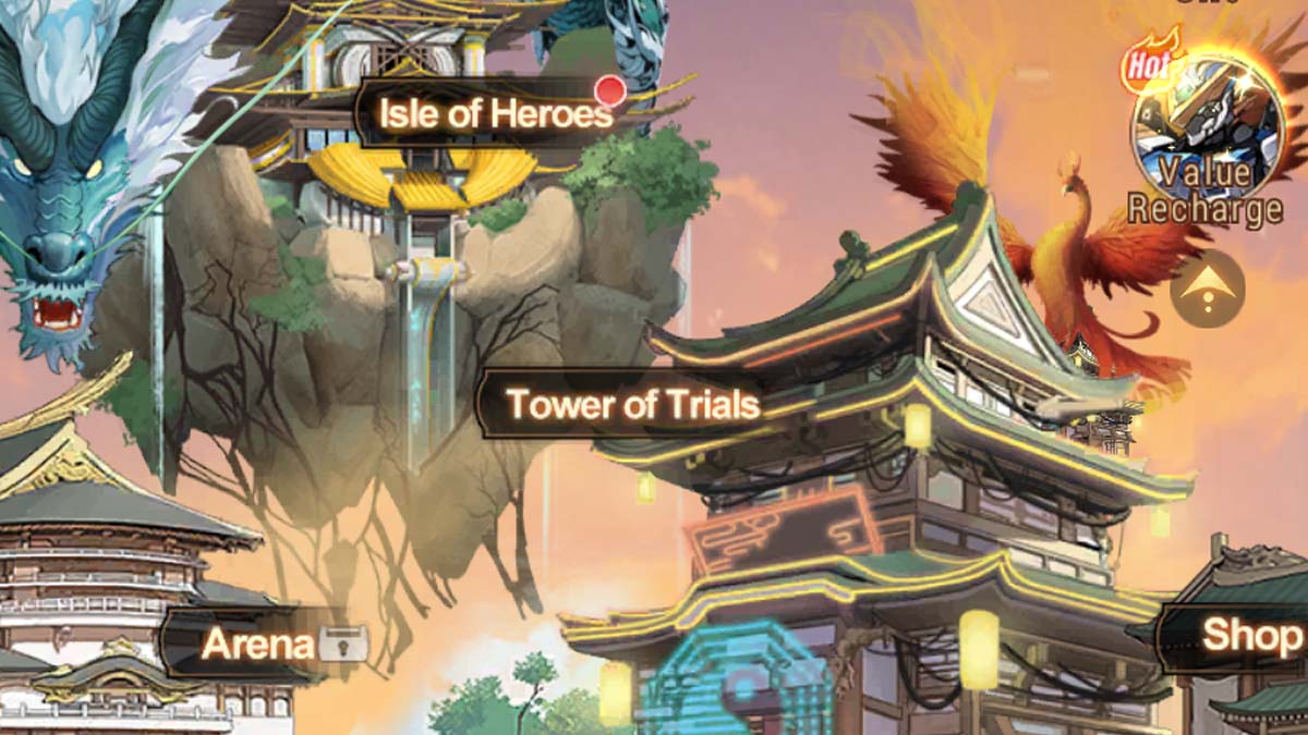 Tower of Trials menu in X-Samkok