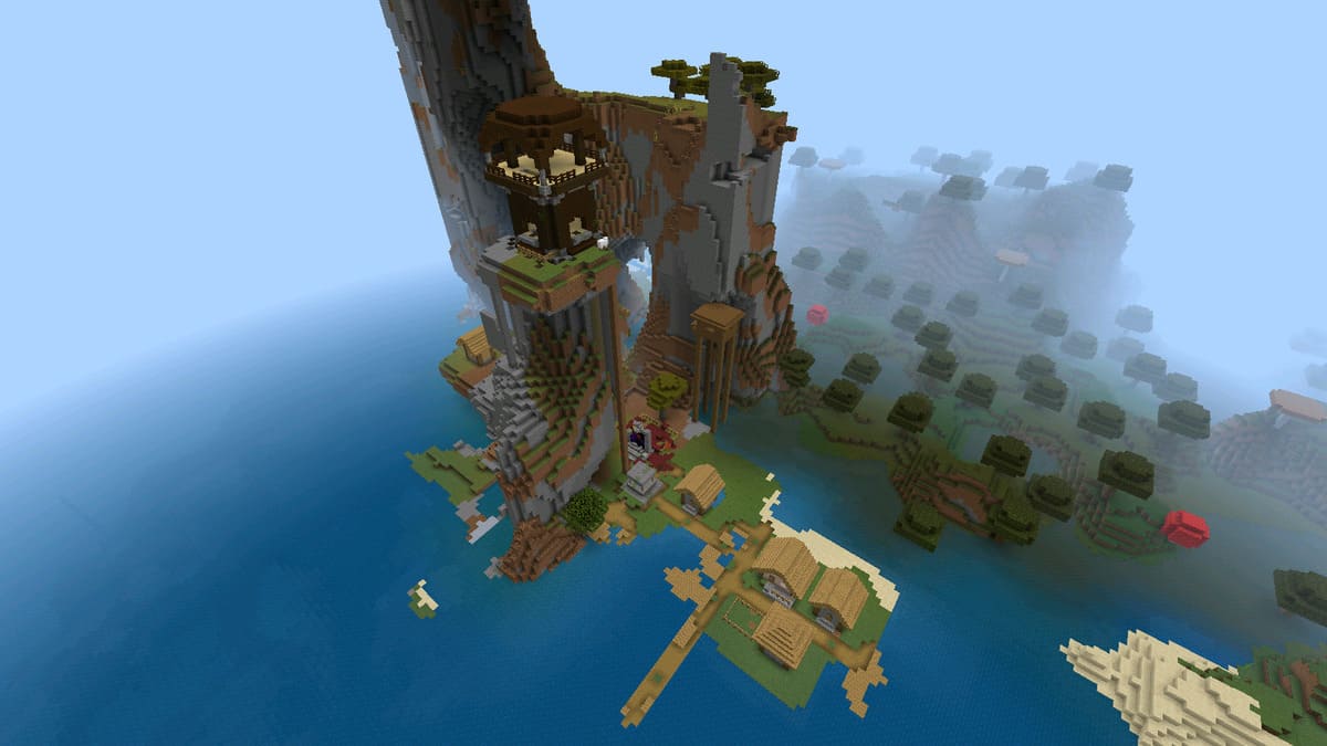 Pillager outpost and village in Minecraft