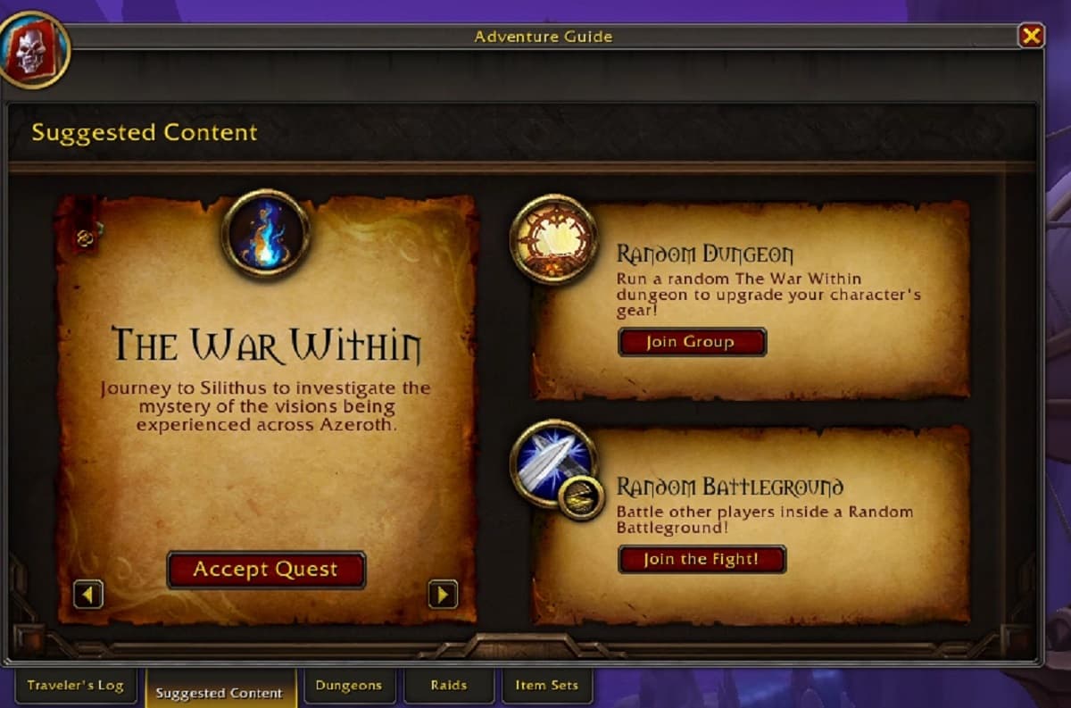 WoW The War Within Accept Quest