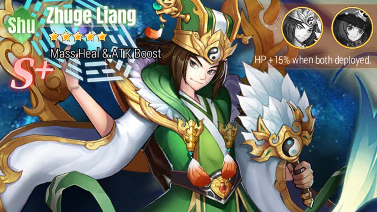 Zhuge Liang character screen in X-Samkok