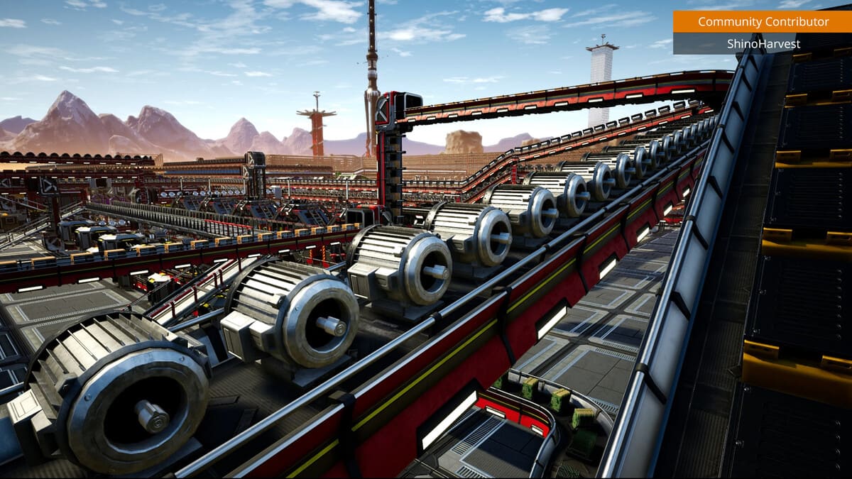 Conveyor belt in Satosfactory game