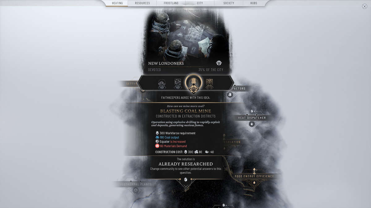 high priority ideas in Frostpunk 2