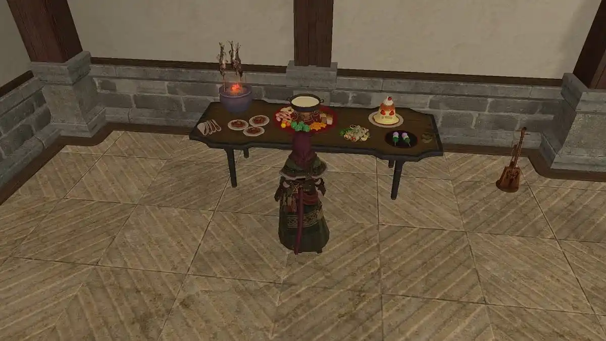 Feast set-up in ffxiv house