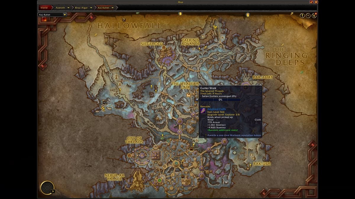 World quest on the Azj-Kahet map in WoW The War Within